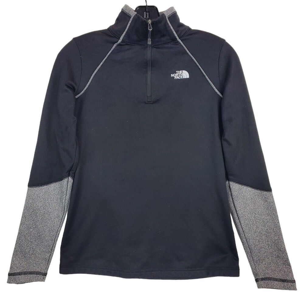 THE NORTH FACE Active Top Adult XS Black Gray Pullover 1/4 Zip Activewear Jacket
